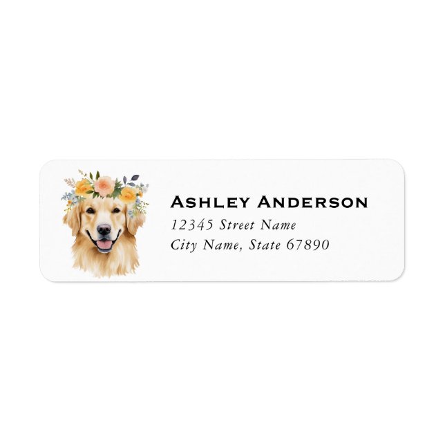 Golden Retriever Return Address Labels (Front)