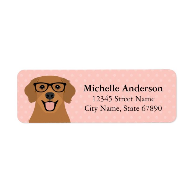 Golden Retriever Return Address Labels (Front)