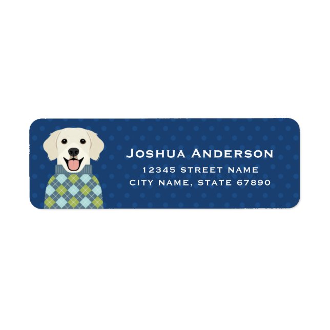 Golden Retriever Return Address Labels (Front)