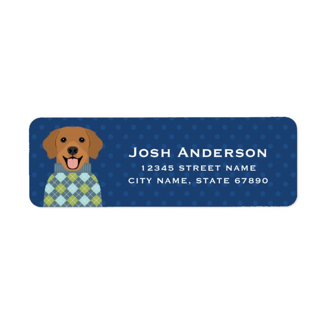 Golden Retriever Return Address Labels (Front)