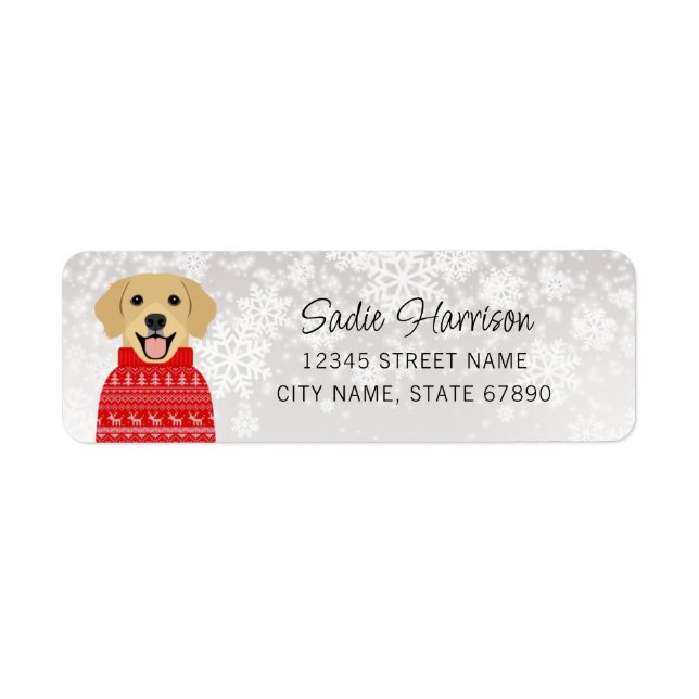 Golden Retriever Return Address Labels (Front)