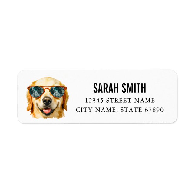 Golden Retriever Return Address Labels (Front)