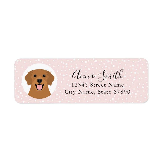 Golden Retriever Return Address Labels (Front)