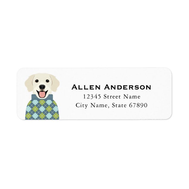 Golden Retriever Return Address Labels (Front)