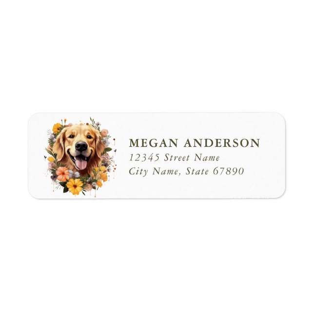Golden Retriever Return Address Labels (Front)