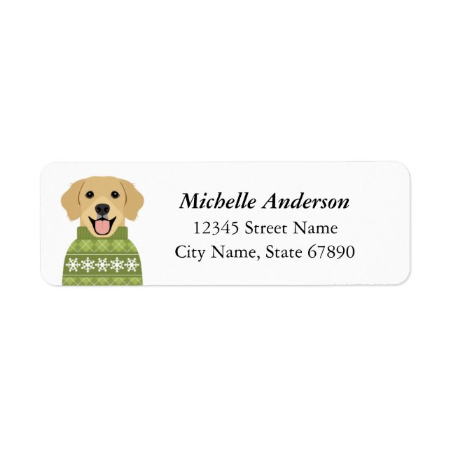 Golden Retriever Return Address Labels (Front)