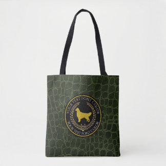 Golden Retriever Ringside Leather Pattern Tote Bag