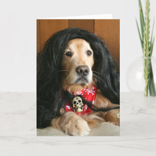 Golden Retriever Rock and Roll Dog Birthday Card