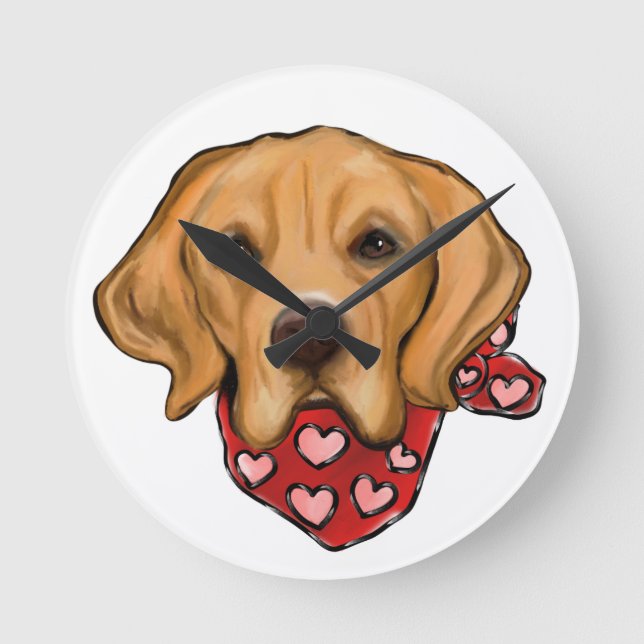 Golden Retriever Round Clock (Front)