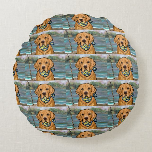 Golden Retriever Round Cushion (Front)