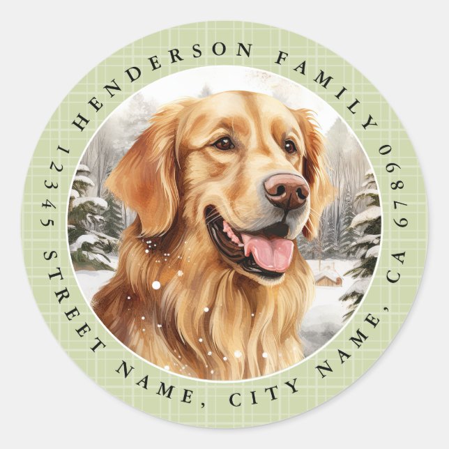 Golden Retriever Round Stickers (Front)