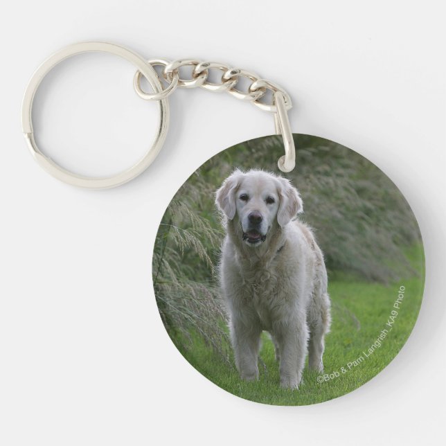 Golden Retriever Running 2 Key Ring (Front)