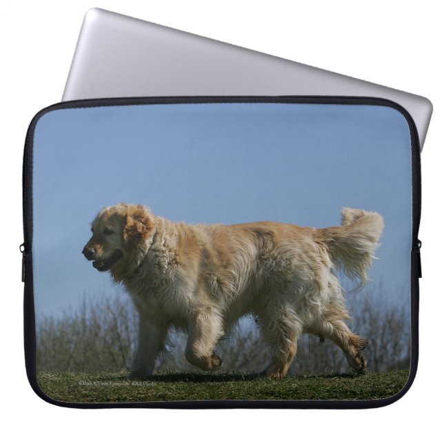 Golden Retriever Running 3 Laptop Sleeve (Front)