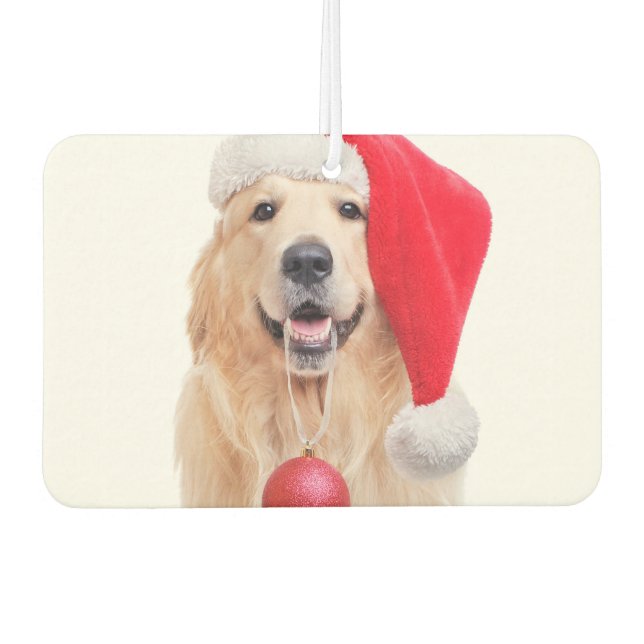 Golden Retriever Santa Air Freshener (Front)