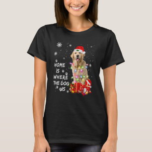 Golden Retriever Santa Christmas Tree Lights Xmas T-Shirt
