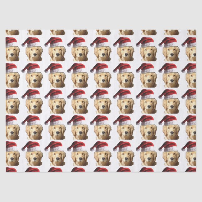 Golden Retriever Santa Claus Tissue Paper (Front)