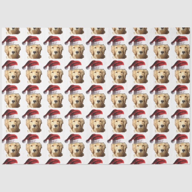 Golden Retriever Santa Claus Tissue Paper (Front)