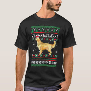 Golden Retriever Santa Hat UGLY Christmas Pajama T-Shirt