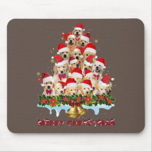Golden Retriever Santa Hat Xmas Dogs Merry Christm Mouse Pad