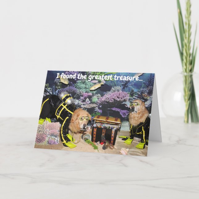 Golden Retriever Scuba Diving Friendship Card (Front)