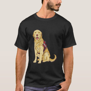 Golden Retriever Service Dog Illustration Graphic T-Shirt