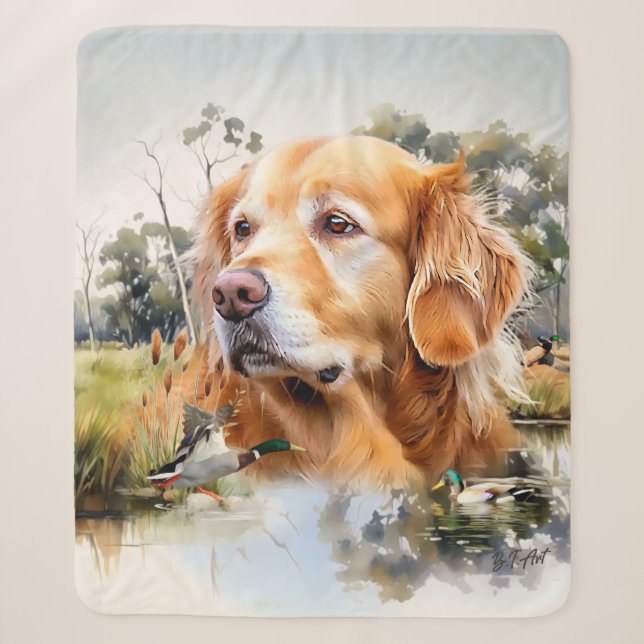 Golden Retriever Sherpa Blanket (Front)