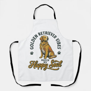 Golden Retriever Shirt Vintage Engraving Dog Lover Apron