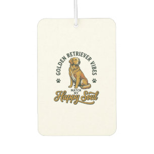 Golden Retriever Shirt Vintage Engraving Dog Lover Car Air Freshener