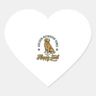Golden Retriever Shirt Vintage Engraving Dog Lover Heart Sticker