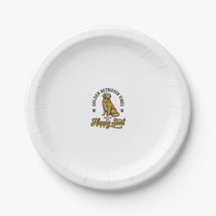 Golden Retriever Shirt Vintage Engraving Dog Lover Paper Plate
