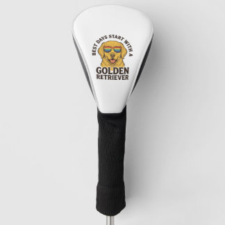 Golden Retriever Shirt with Retro Sunglasses Dog A Golf Head Cover