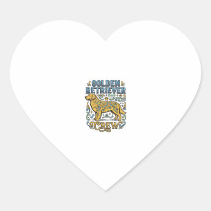Golden Retriever Shirt With Vintage Dog Lover Art_ Heart Sticker
