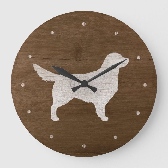 Golden Retriever Silhouette Large Clock (Front)