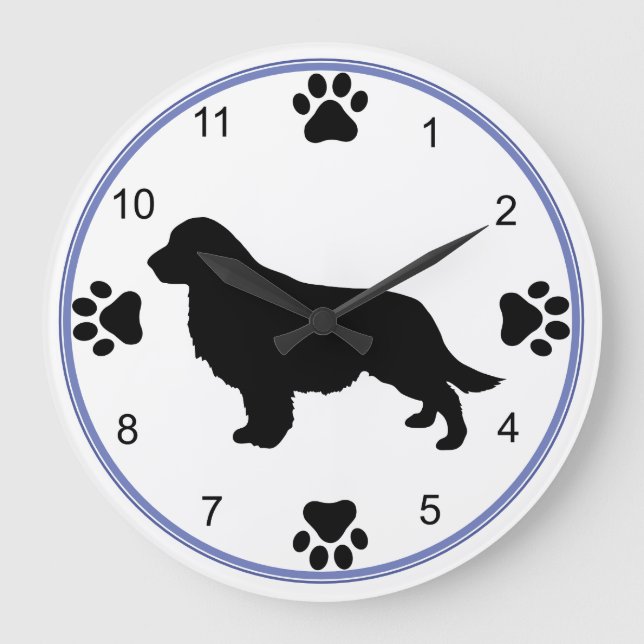 Golden Retriever Silhouette Large Clock (Front)