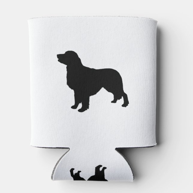 Golden Retriever Silhouette Love Dogs Can Cooler (Back)