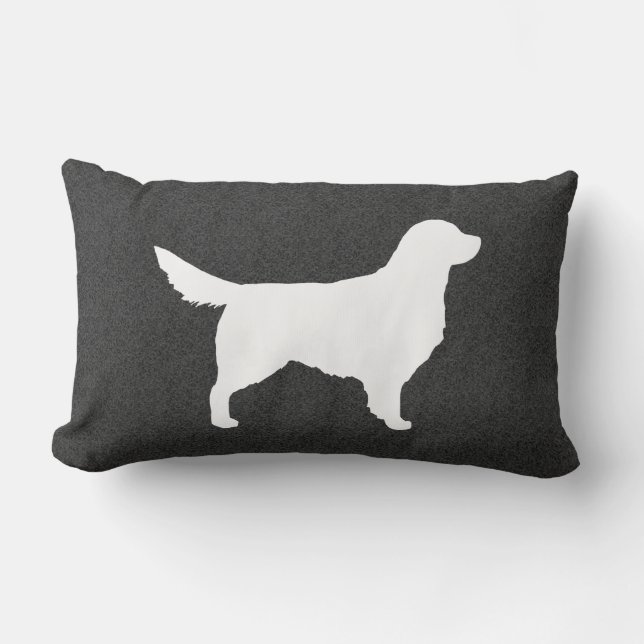 Golden Retriever Silhouette Lumbar Cushion (Front)