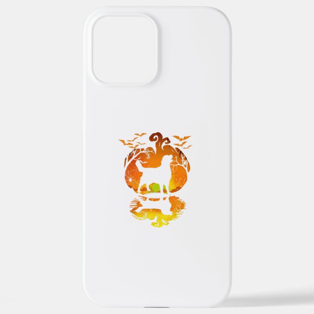 Golden Retriever Silhouette Pumpkin Halloween iPhone Case (Back)