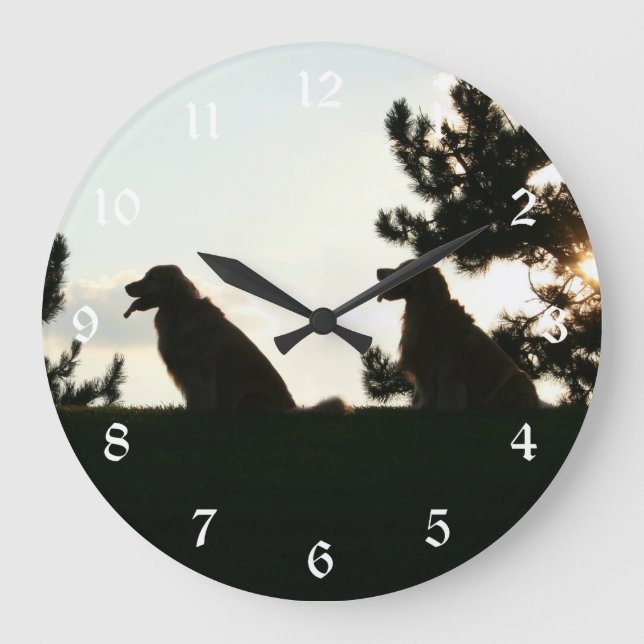 Golden Retriever Silhouette Wall Clock (Front)