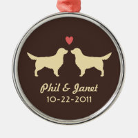 Golden Retriever Silhouettes Dogs Couple Custom