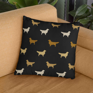 Golden Retriever Silhouettes Pattern Cushion