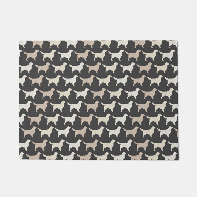 Golden Retriever Silhouettes Pattern | Cute Dogs Doormat (Front)