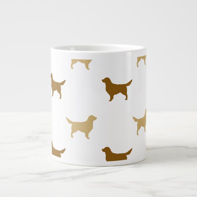 Golden Retriever Silhouettes Pattern Large Coffee Mug (Front)