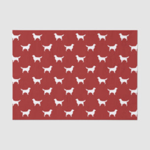 Golden Retriever Silhouettes Pattern on Red Tissue Paper