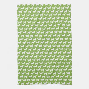 Golden Retriever Silhouettes Pattern Tea Towel