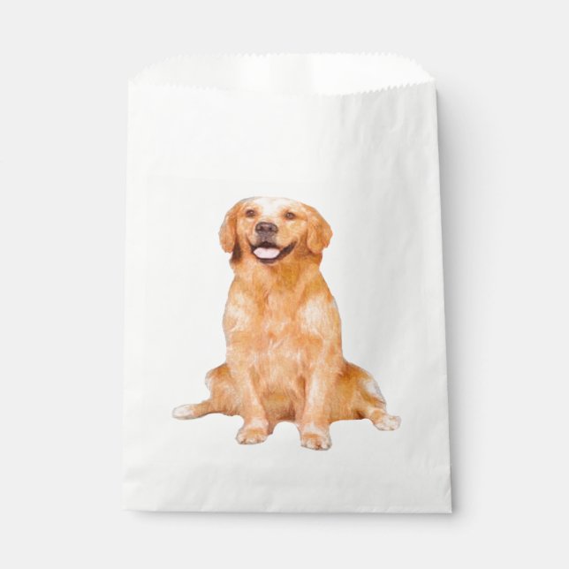 Golden Retriever Sitting Favour Bag (Front)