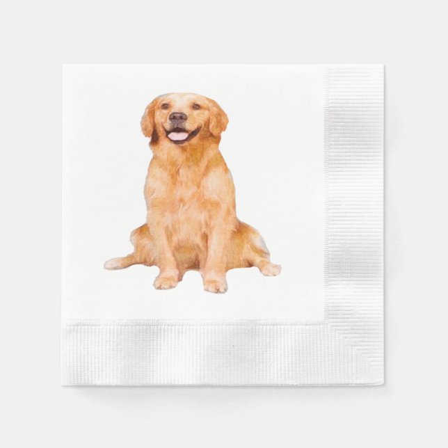 Golden Retriever Sitting Napkin (Front)