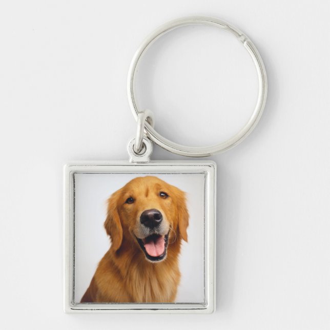 Golden Retriever Smile Key Ring (Front)