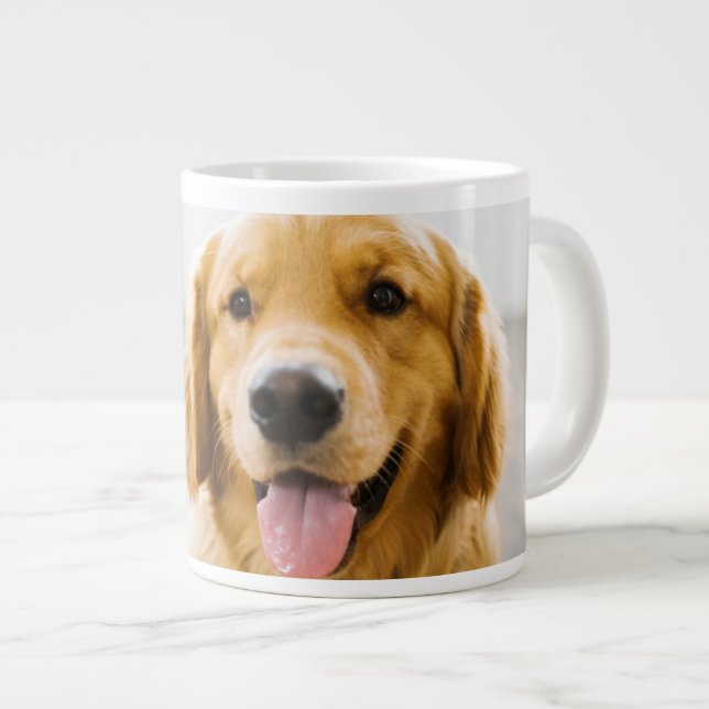 Golden Retriever Smiling Large Coffee Mug (Front Right)