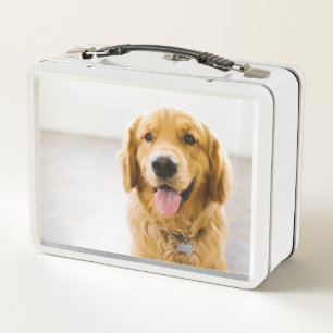 Golden Retriever Smiling Metal Lunch Box