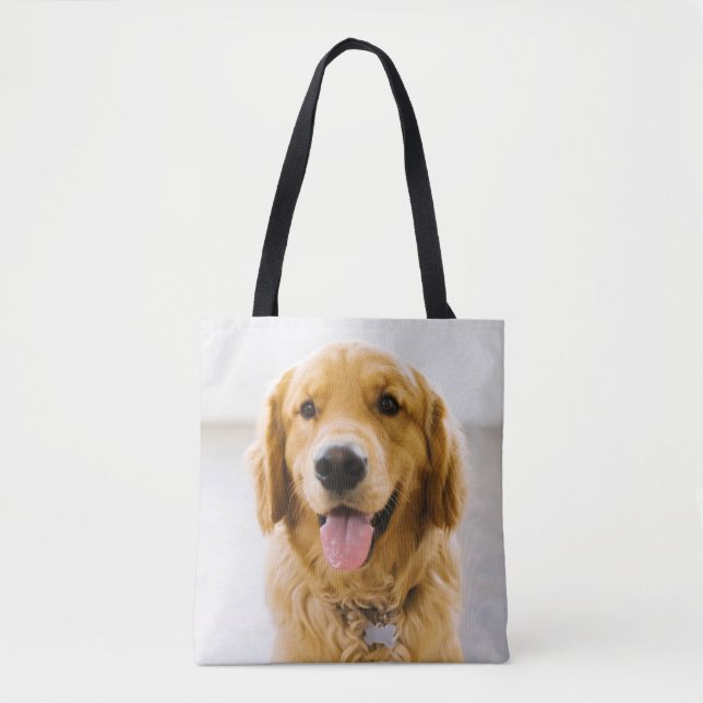 Golden Retriever Smiling Tote Bag (Front)